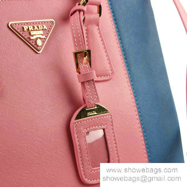 2014 Prada saffiano calfskin 33cm tote BN2274 pink&blue online shop